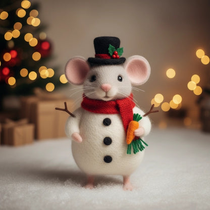 🏆Flash Sale 60% OFF - 🧑‍🎄🐭Handmade Needle Felt Christmas Mouse