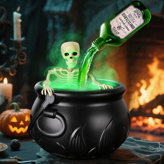 💀ديكور مرجل الهالوين مع زجاجات جرعات سحرية عائمة وناشر