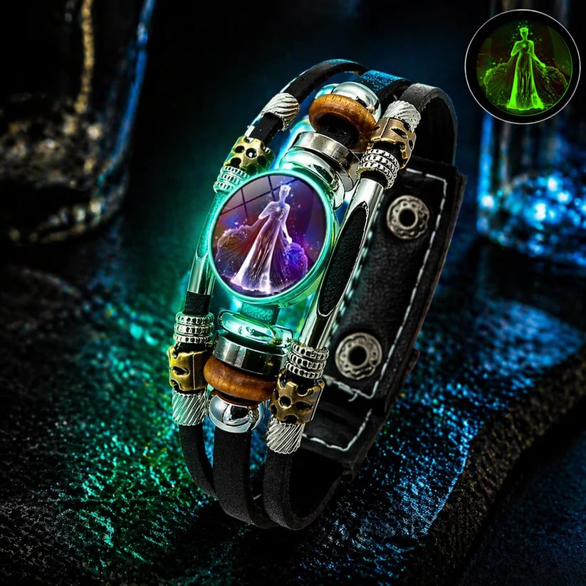 🌌 Wear Your Destiny-Zodiac Guardian | Glow-in-the-Dark Leather Bracelet