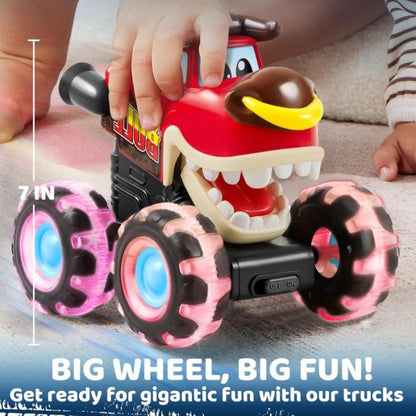 🔥 Hot Selling 🦖 Light-Up Monster Truck – Press & Go Stunt Car for Kids 🚗
