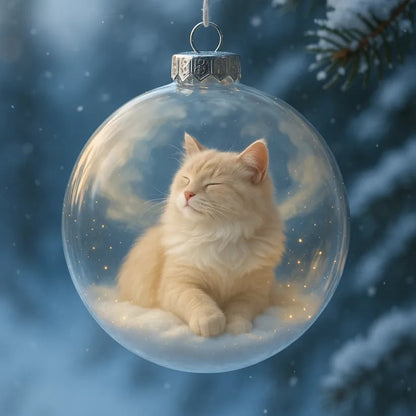 🔥Last Day 49% OFF - Cute Cat Christmas Glass Ornaments Collection