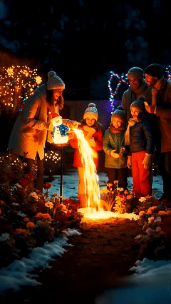 Fun solar-powered Christmas snowman lights