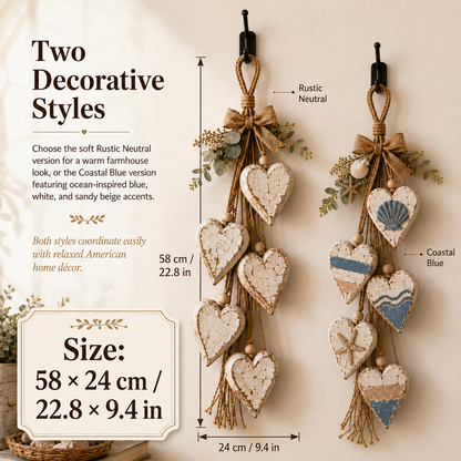 🤎 LED Hanging Heart Wall Decor – Warm Glowing Rustic Home Accent ✨