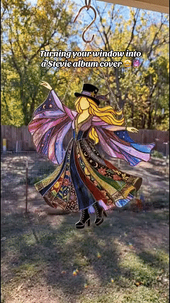 💥💃 Stevie Nicks 🤘 Handmade Stained Glass Spinning Suncatcher