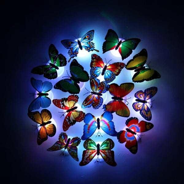 🦋 3D Colorful Butterfly LED Night Light – Creative Stick-On Wall Decor