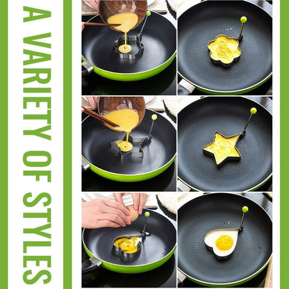 🍳 Premium Stainless Steel Egg Rings Molds – Easy Shaping for Perfect Breakfasts