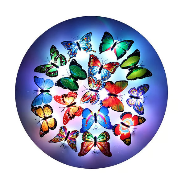 🦋 3D Colorful Butterfly LED Night Light – Creative Stick-On Wall Decor