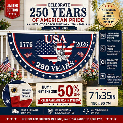 🦅🎆 Patriotic Best Seller  USA 250th Anniversary Flag Banner – Honor the American Spirit