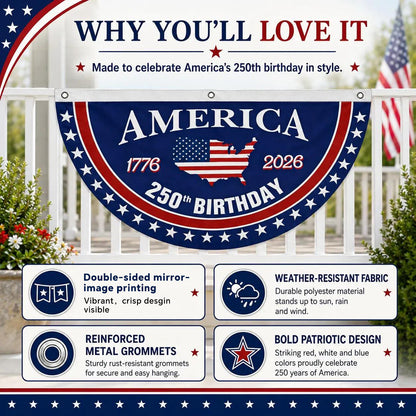 🦅🎆 Patriotic Best Seller  USA 250th Anniversary Flag Banner – Honor the American Spirit
