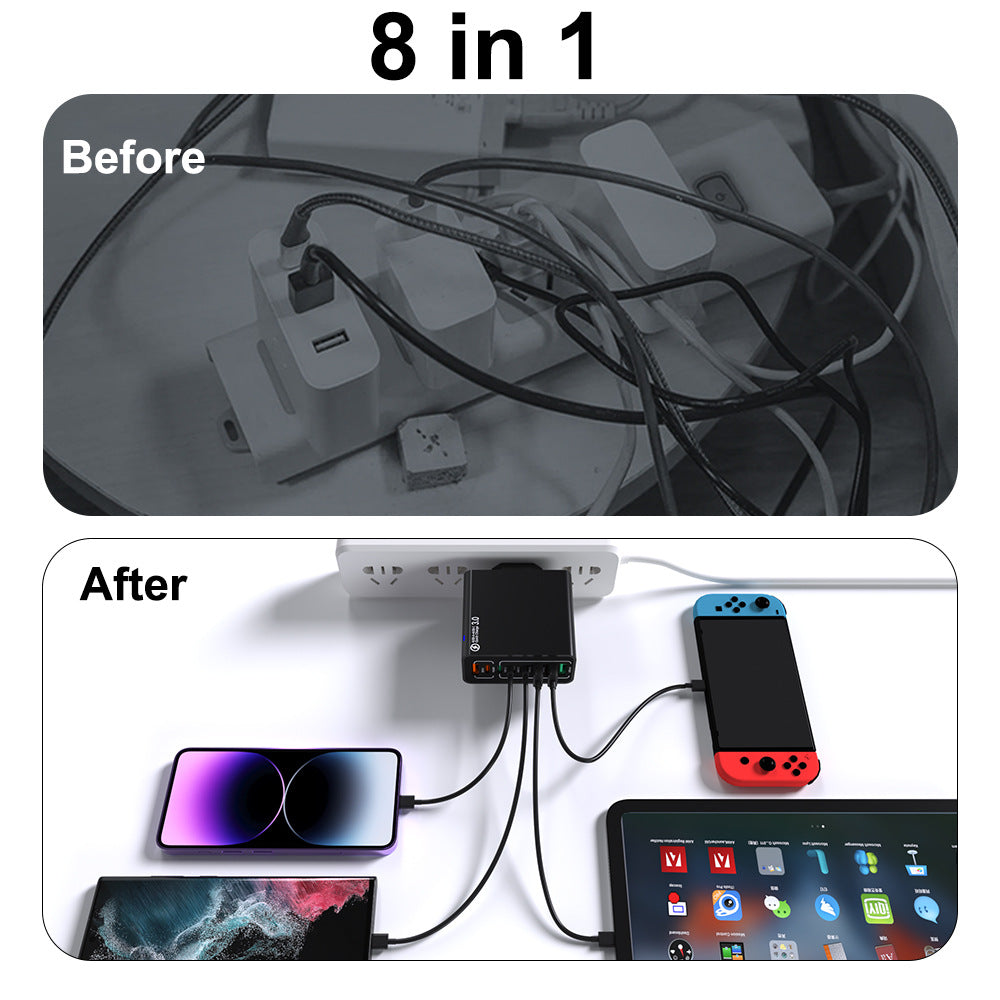 🔥8 in 1 Ports USB Fast Charger – Power Multiple Devices Simultaneously