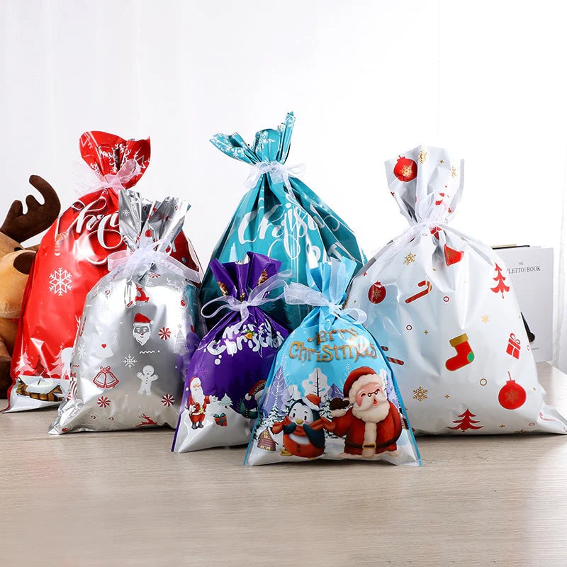 MerryPouch Weihnachts-Geschenktüten mit Kordelzug 