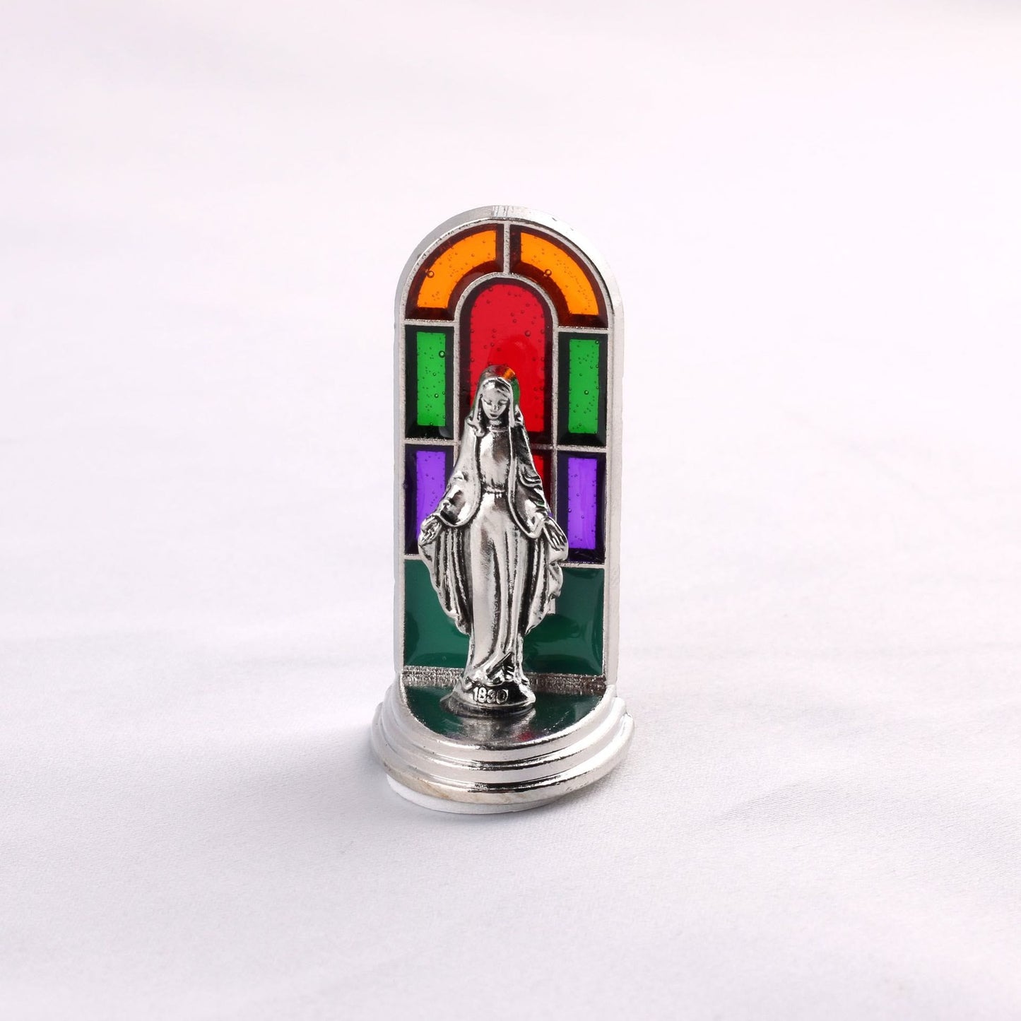 ✝️ Stained Glass Style Catholic Saint Statue – Divine Grace Desktop Decor