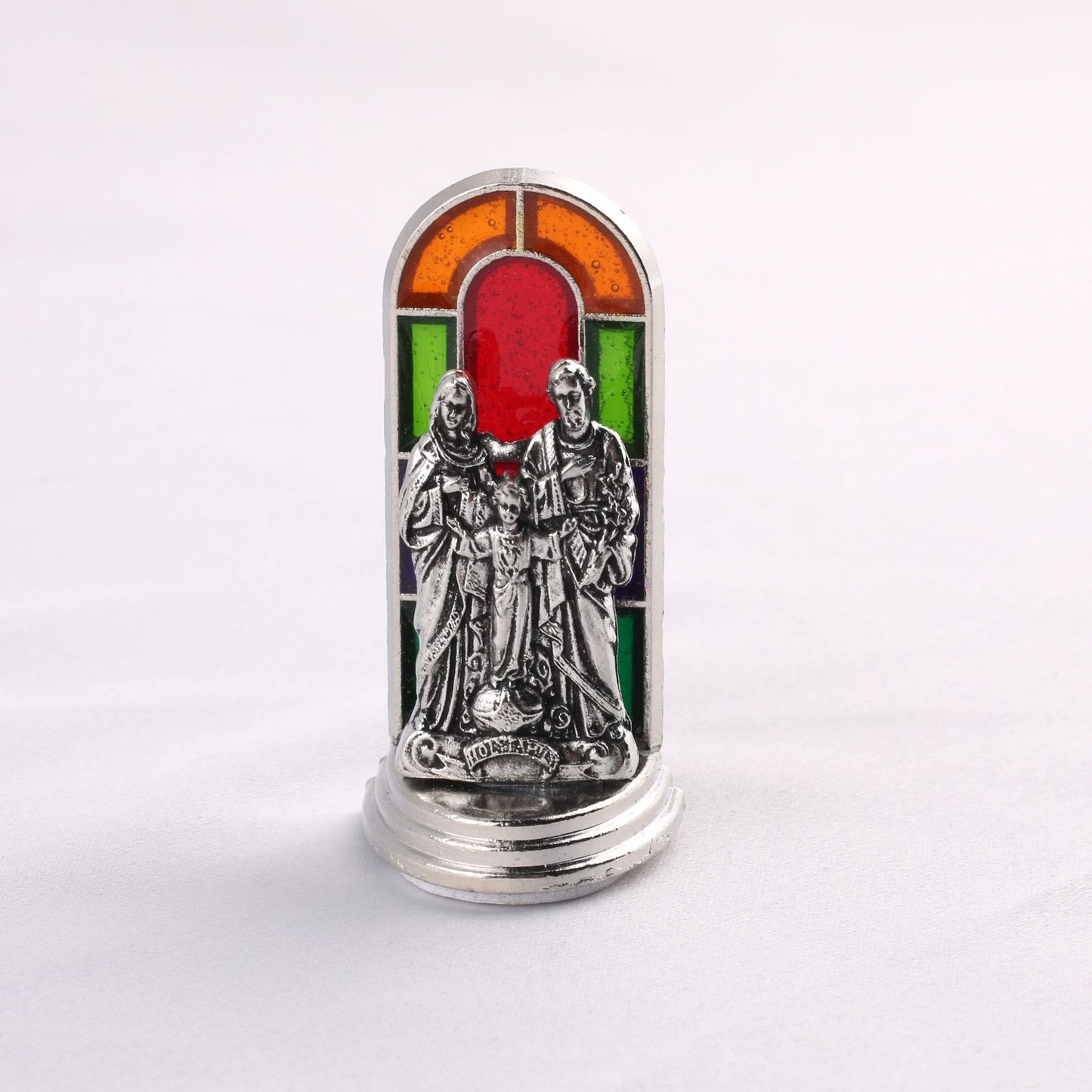 ✝️ Stained Glass Style Catholic Saint Statue – Divine Grace Desktop Decor