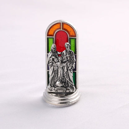 ✝️ Stained Glass Style Catholic Saint Statue – Divine Grace Desktop Decor