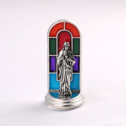 ✝️ Stained Glass Style Catholic Saint Statue – Divine Grace Desktop Decor
