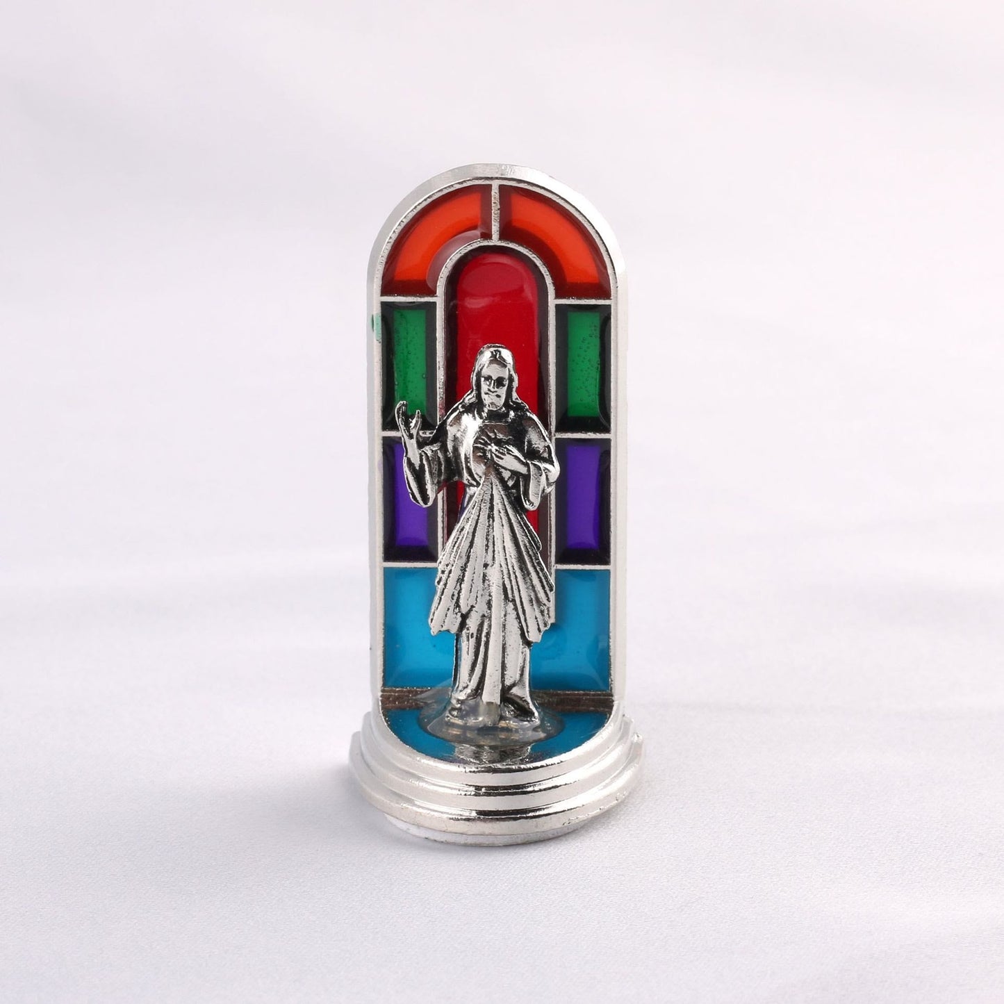 ✝️ Stained Glass Style Catholic Saint Statue – Divine Grace Desktop Decor