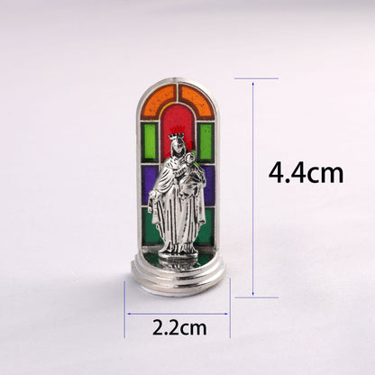 ✝️ Stained Glass Style Catholic Saint Statue – Divine Grace Desktop Decor