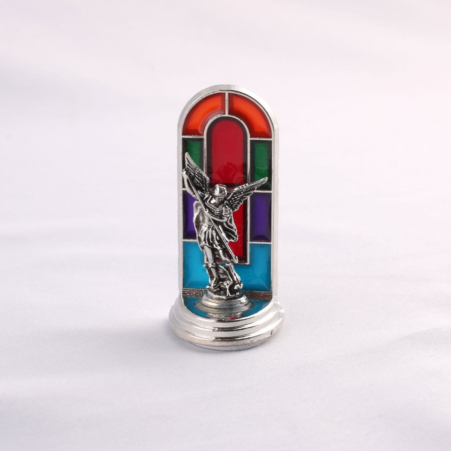 ✝️ Stained Glass Style Catholic Saint Statue – Divine Grace Desktop Decor