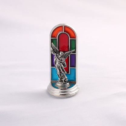 ✝️ Stained Glass Style Catholic Saint Statue – Divine Grace Desktop Decor