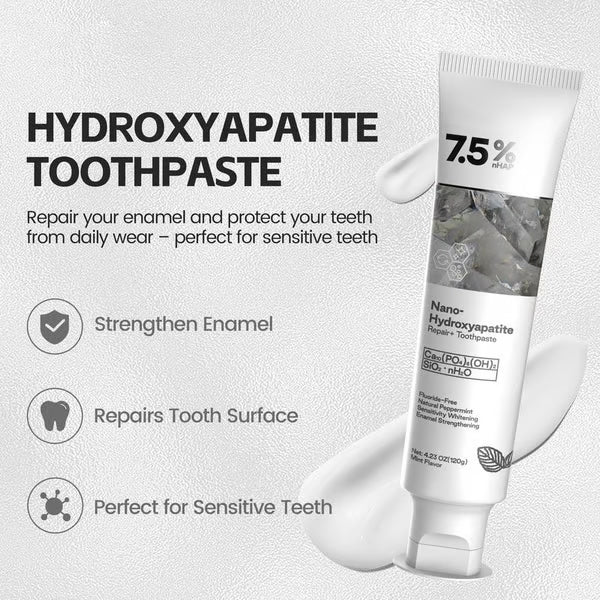 🔥Fluoride-Free Hydroxyapatite Enamel Repairing Breath Freshening Whitening Toothpaste