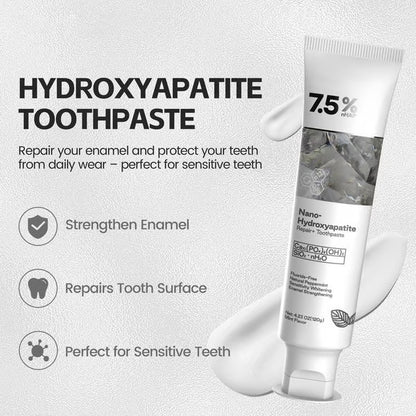 🔥Fluoride-Free Hydroxyapatite Enamel Repairing Breath Freshening Whitening Toothpaste