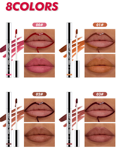 4Pcs Peel Off Lip Liner Stain Set Waterproof Nude Matte Lip Tint