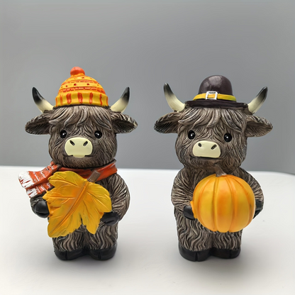 🎄Highland Cow Holiday Series – Fun Resin Figurine for Every Celebration!
