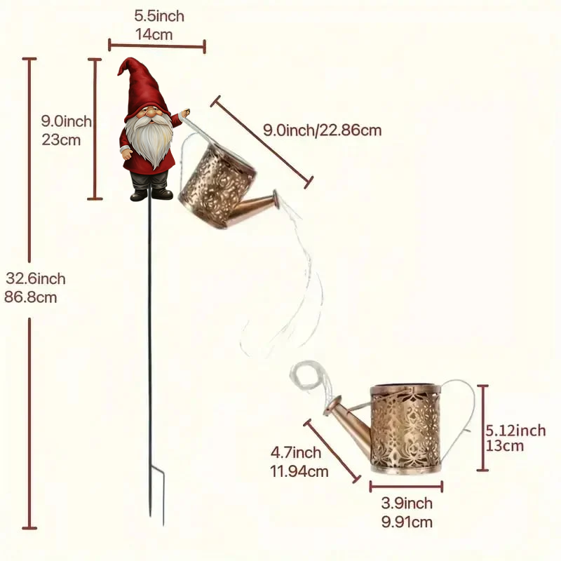 Christmas dwarf solar kettle lamp