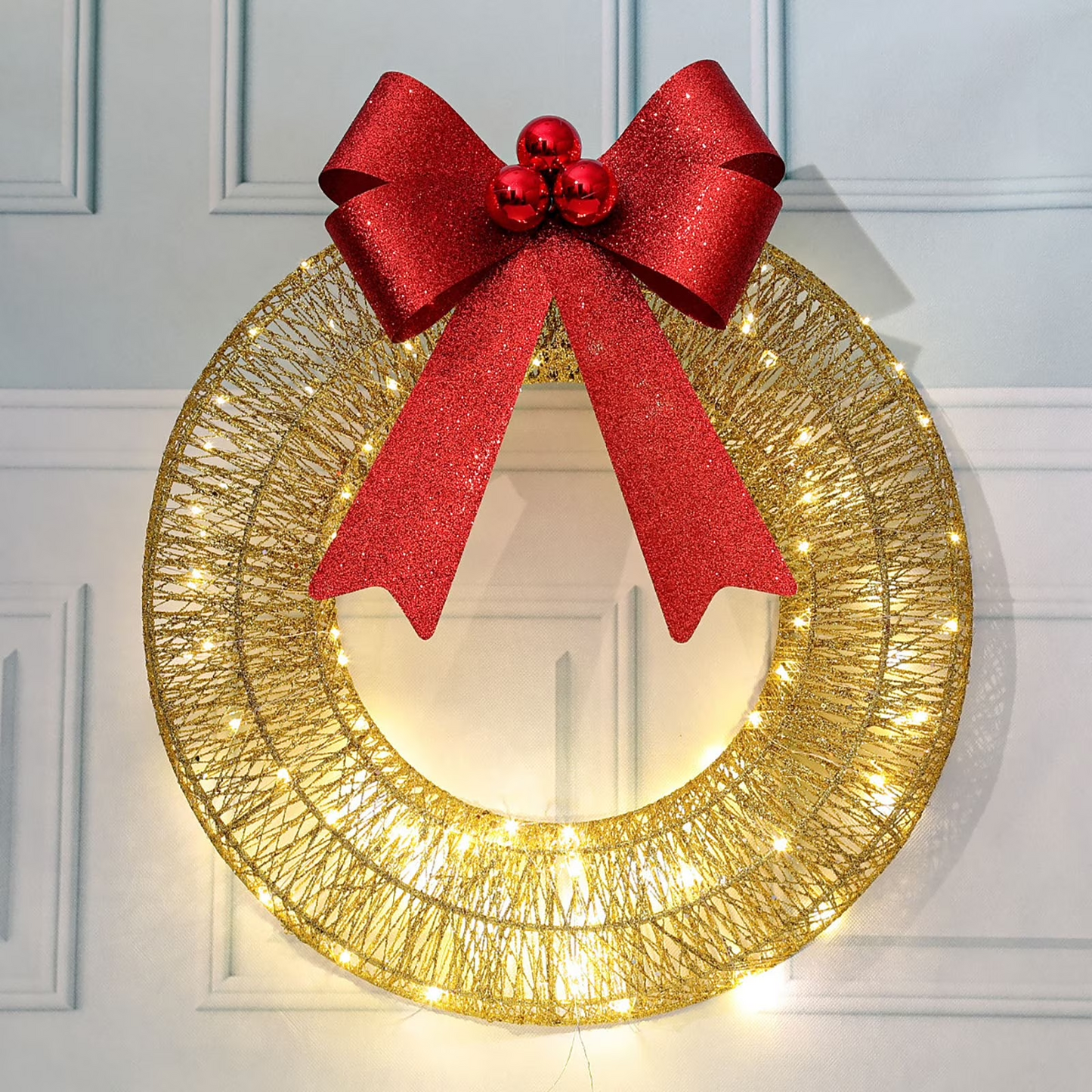 Light-Up Christmas Wreath – Holiday Door Decor 🎄✨