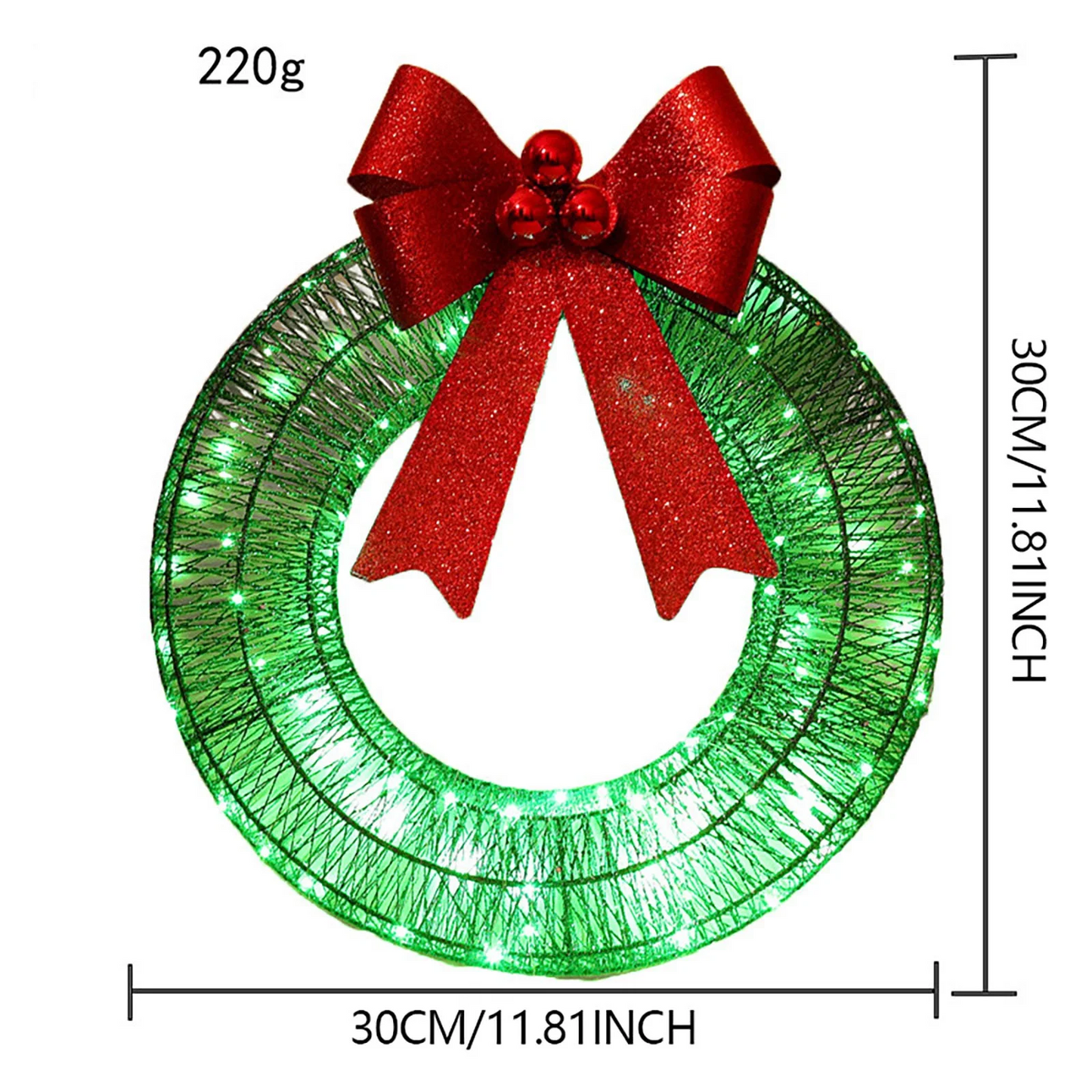 Light-Up Christmas Wreath – Holiday Door Decor 🎄✨