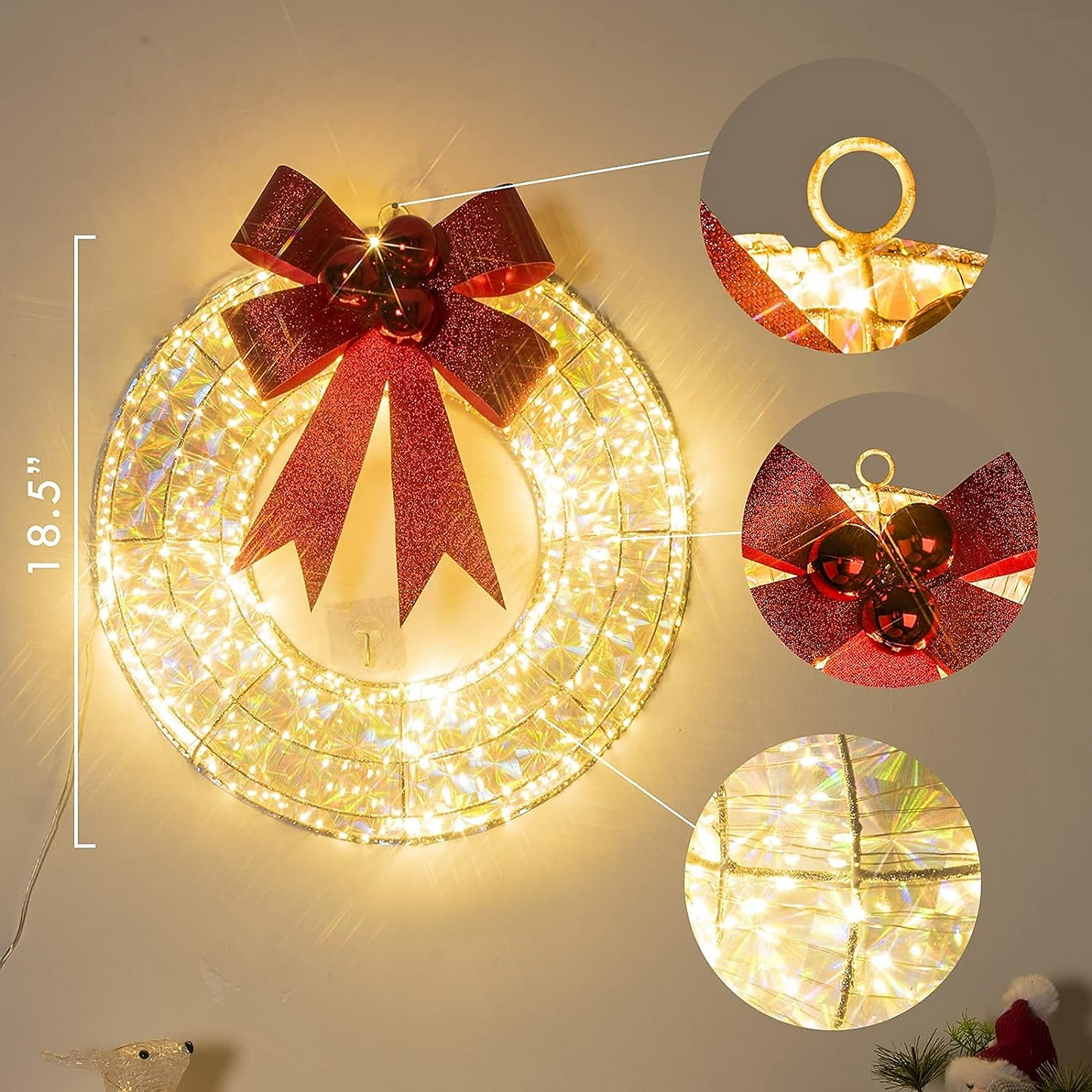 Light-Up Christmas Wreath – Holiday Door Decor 🎄✨