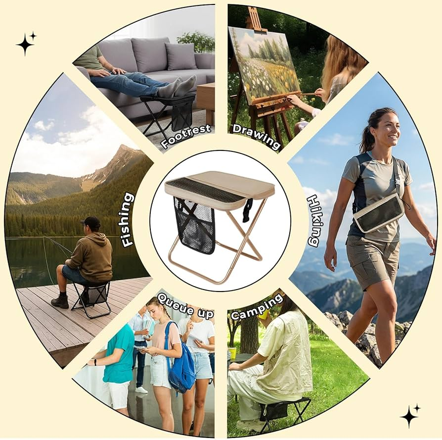 💺Portable Foldable Sling Bag Stool-- Sit Anywhere, Anytime💥No More Standing Around