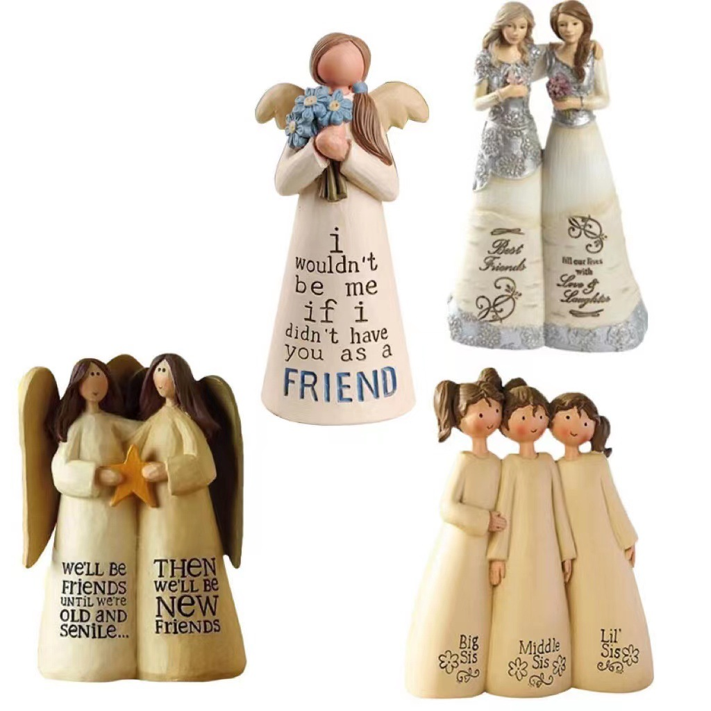 🪽 Handmade Angel Resin Figurine: A Timeless Tribute to Friendship & Sisterhood