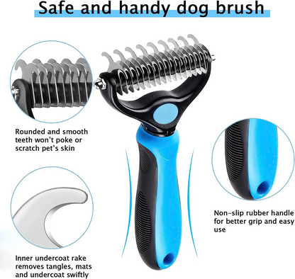 🐕Pet Pro Grooming Tool 🔥No More Pet Hair & Stressful Brushing | 2‑in‑1 Professional Grooming at Home – Painless, Fast, Gentle for Dogs & Cats