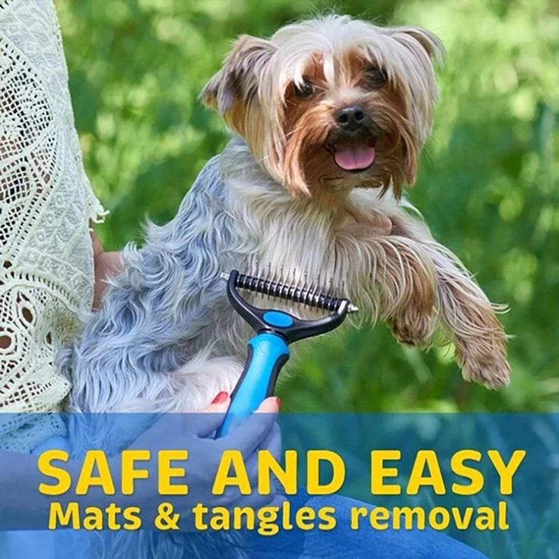 🐕Pet Pro Grooming Tool 🔥No More Pet Hair & Stressful Brushing | 2‑in‑1 Professional Grooming at Home – Painless, Fast, Gentle for Dogs & Cats