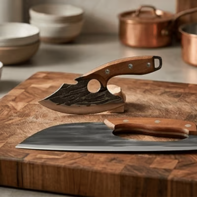 Premium Hand-Forged Chef's Knife & Cleaver Set