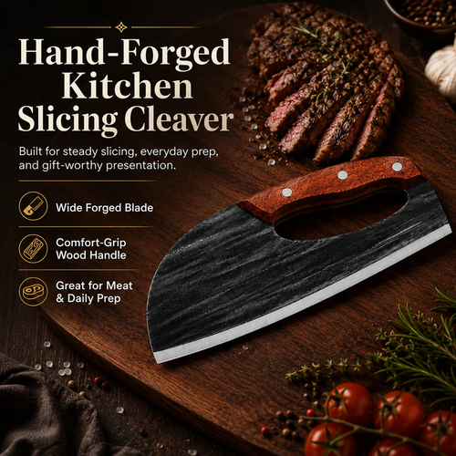 Premium Hand-Forged Chef's Knife & Cleaver Set