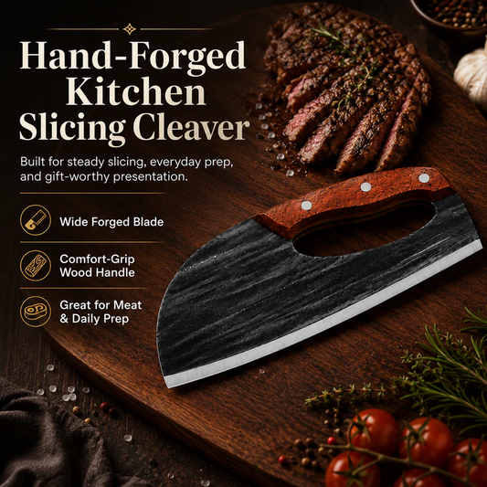 Premium Hand-Forged Chef's Knife & Cleaver Set