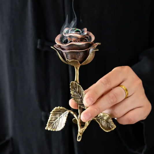 🌹 Vintage Antique Rose-Scented Incense Burner 🧘