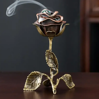🌹 Vintage Antique Rose-Scented Incense Burner 🧘