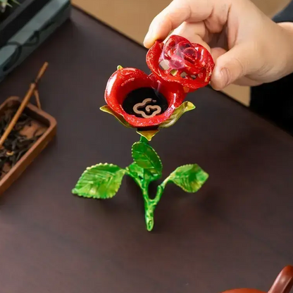 🌹 Vintage Antique Rose-Scented Incense Burner 🧘