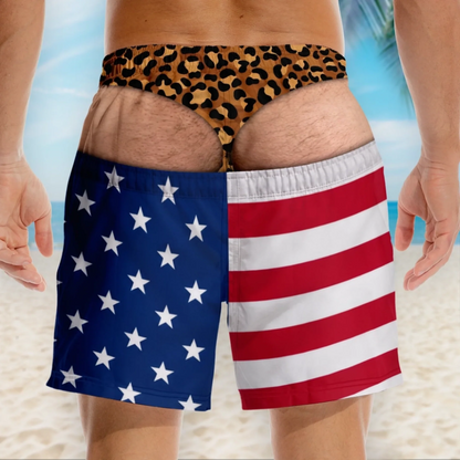 🔥🥳40K+ SOLD!😂Funny Patriotic Men’s Swim Trunks