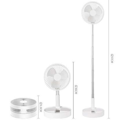 🌀  NOW! 🔋 Telescopic Folding USB Charging Fan – Adjustable height, quiet operation & portable – perfect for desk, travel or outdoor use 💨
