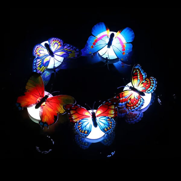 🦋 3D Colorful Butterfly LED Night Light – Creative Stick-On Wall Decor