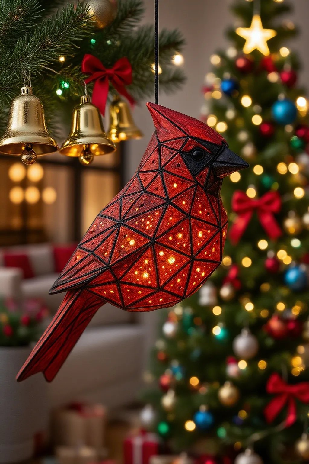 🎄Christmas Pre Sale 49% OFF - Handmade Geometric Cardinal Hanging Lantern🐦