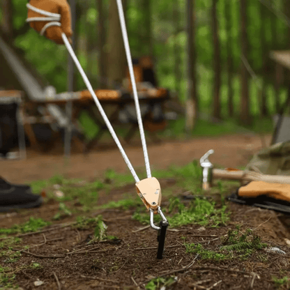 💥Outdoor Windproof RopeCamping Wind Rope Pulley Tie Down Strap with Carabiner, 4M Durable Nylon Rope💥