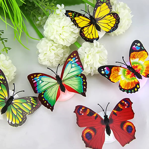 🦋 3D Colorful Butterfly LED Night Light – Creative Stick-On Wall Decor