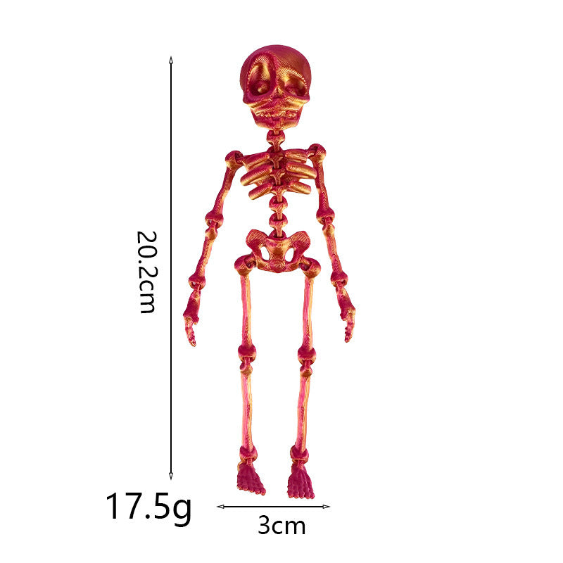 🦴 3D Printed Magnetic Skeleton Figurine – Vintage Desk Toy & Fridge Decor