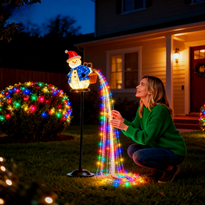 Fun solar-powered Christmas snowman lights