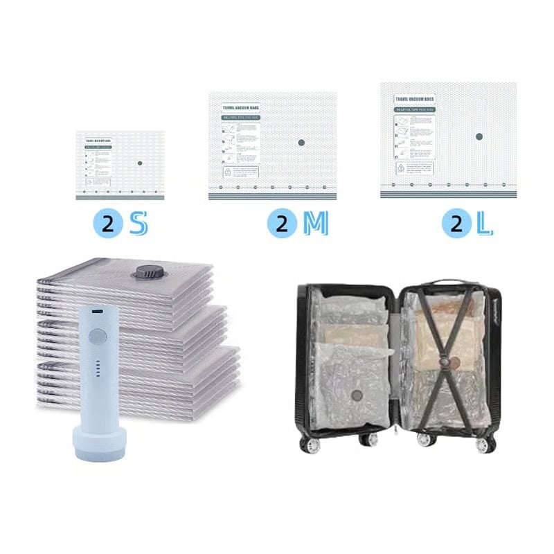 🧳 Vacuum Compression Bags — Save Up to 80% Space Instantly